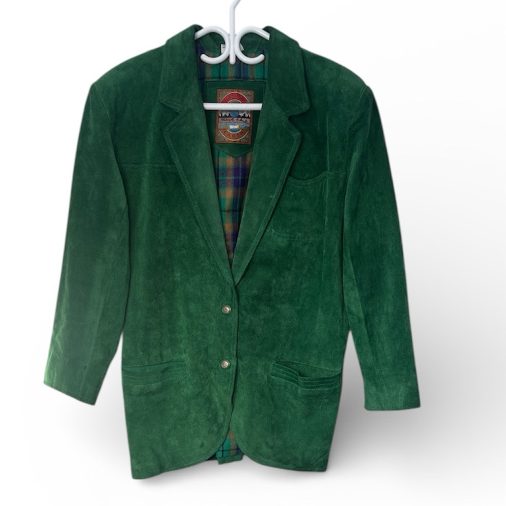 Vintage Bagatelle Sport Green Suede Blazer Jacket Women’s Size Medium